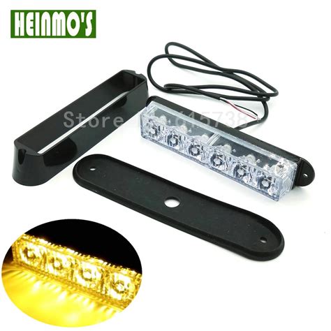 12v Car Front Grille Led Strobe Flash Warning Light Auto Police Led Bar