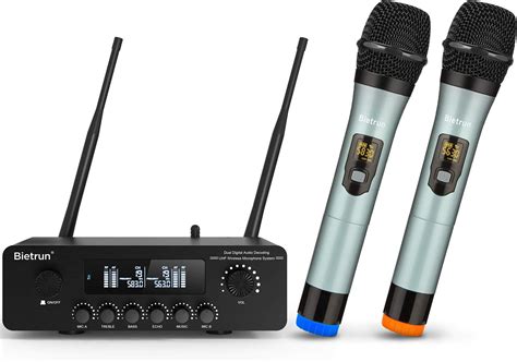 Amazon.com: Wireless Microphone with Bluetooth＆Echo/Treble/Bass, 165 ft ...