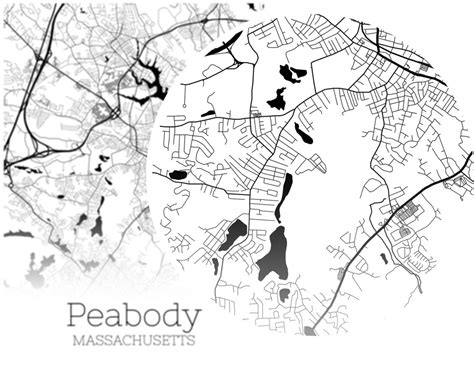 Peabody Map INSTANT DOWNLOAD Peabody Massachusetts City Map | Etsy