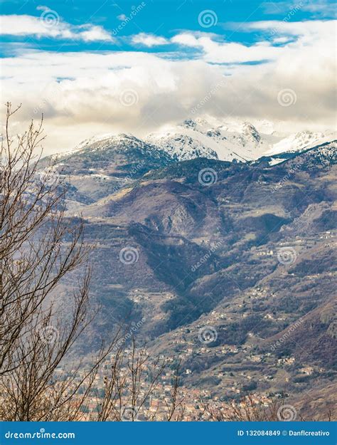 Alpes Mountains Aerial View, Piamonte, Italy Stock Image - Image of ...