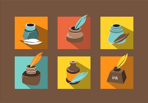 Various Ink Pot Vector - Download Free Vector Art, Stock Graphics & Images