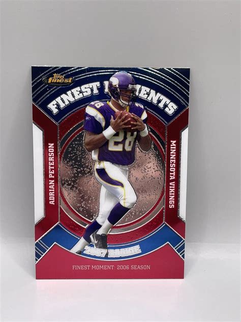 Adrian Peterson Topps Finest Moments Rookie Card Rc Ebay