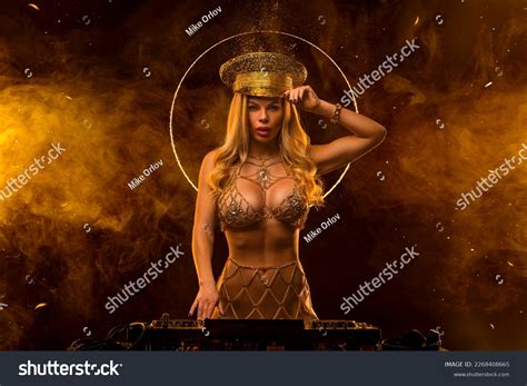 Hot Topless Dj Neon Lights Portrait Stock Photo Shutterstock