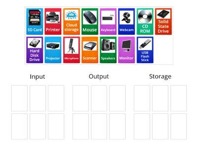 Input Output Storage Devices Teaching Resources