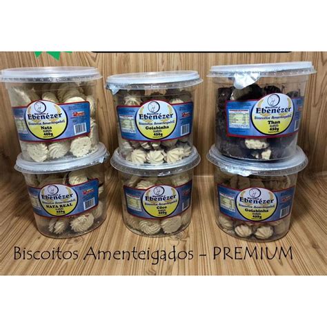 Loja De Biscoitos Amanteigados - 12 Potes De Biscoitos Amanteigados Premium Doce Ebenezer Sabores ...