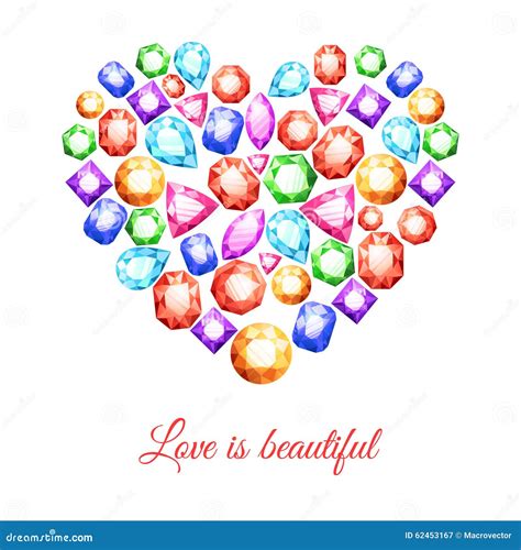 Gemstones Heart Shape Stock Vector Illustration Of Expensive 62453167