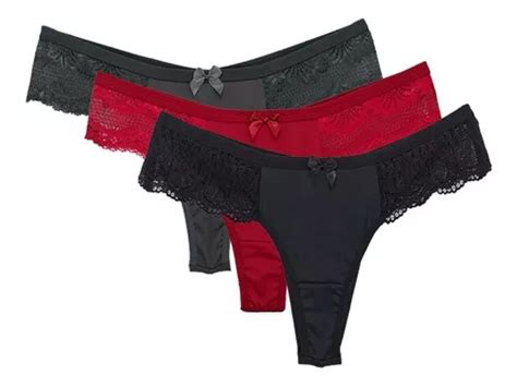 Kit Tanga Sexy Calcinha Renda Feminina Lingerie Microfibra Mercadolivre