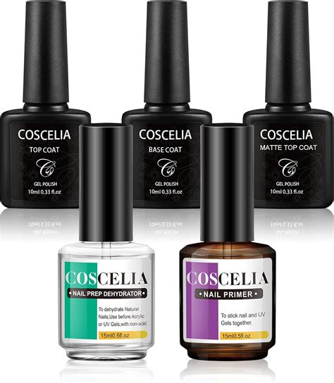 COSCELIA Base y Top Coat Esmalte de Uñas Esmalte de Uñas de Gel Base y