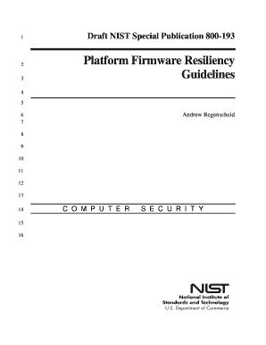 Fillable Online Csrc Nist Draft NIST Special Publication 800 193 Fax