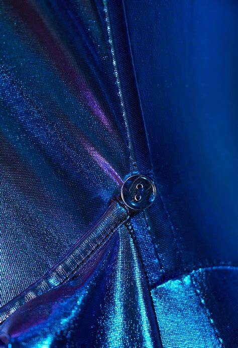 Miccostumes X Mobbunny X Chowbie Lackleder Lingerie Bodysuit Laserblau High Cut Dessous Set