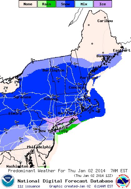 Interactive map to follow the storm: NOAA Graphical Forecast for ...