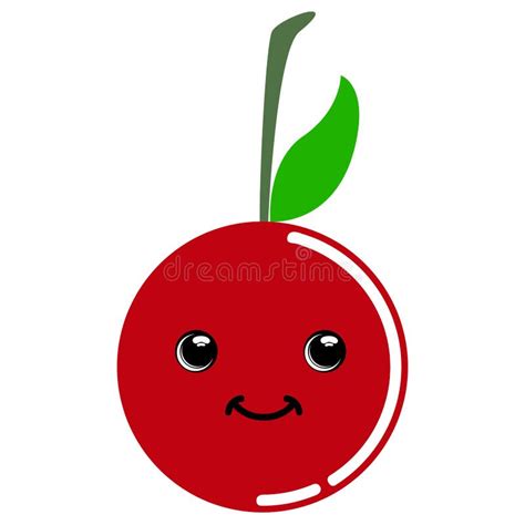 Cute Cherry Emoticon Stock Vector Illustration Of Character 117593096