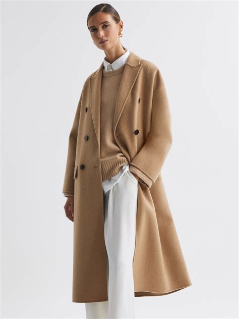 Reiss Layah Relaxed Wool Blend Double Breasted Coat Reiss Australia