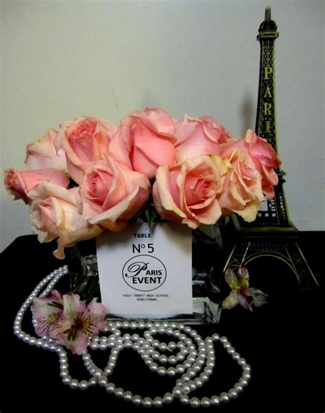 French Roses Pearls And Eiffel Tower For A Paris Themed Party Design