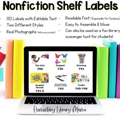 Nonfiction Library Shelf Labels By Elementary Library Mama Tpt