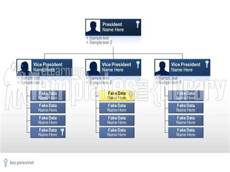 PowerPoint Organizational Structure Graphic - Hierarchy Template For PPT