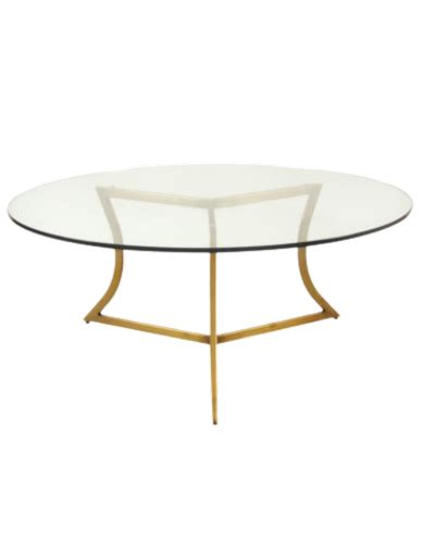 Round Coffee Table (Metal Base in Yellow Copper Plating) – Seven Design