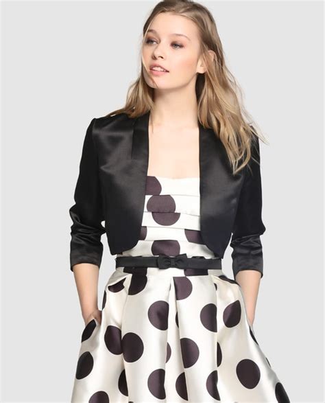 El Corte Inglés Fiesta women s black satin bolero Fashion El Corte