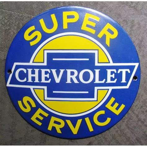 mini plaque emaillée chevrolet super service bleu 12cm tole email usa