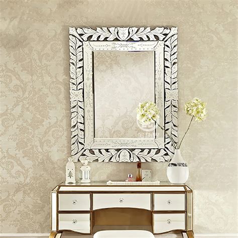 Modern Wall Glass Mirror Venice Wall Decorative Mirrored Art Rectangle Venetian Mirror Vanity