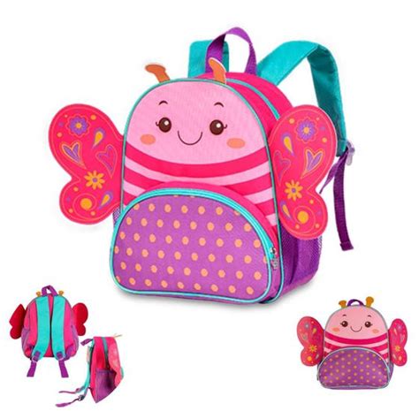 Mochila Infantil Escolar Passeio Alças Borboleta Rosa Linha Clio