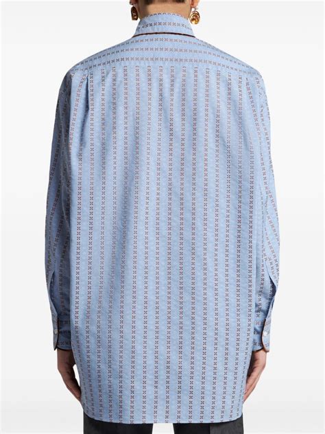 ETRO Jacquard Shirt Blue FARFETCH