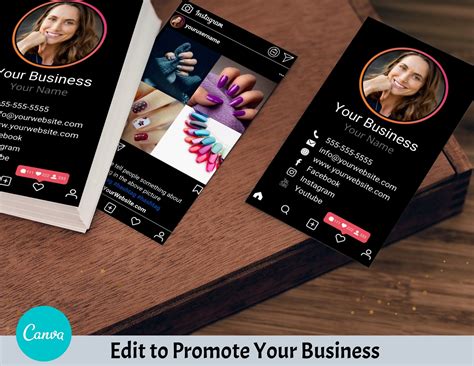 Diy Instagram Profile Business Cards Canva Template Business Etsy Canada