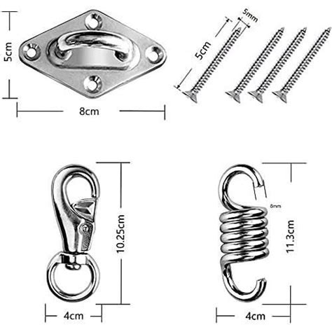 Acier Inoxydable Cintre Kit Ressort Oscillant Crochets De Suspension