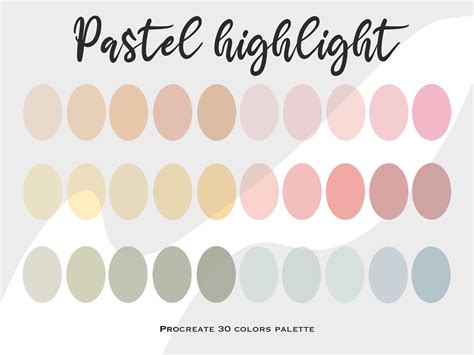 Pastel Color Palette For Procreate Kawaii Color Swatches Procreate