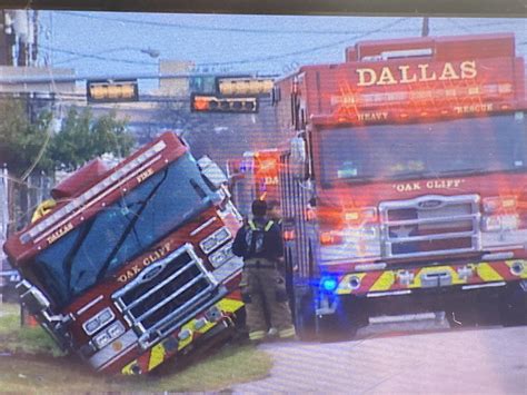 Dallas (TX) Fire Engine Lands in Ditch Responding to Four-Alarm ...