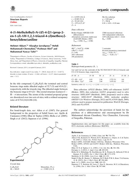 PDF 4 1 Methylethyl N E 4 1 Prop 2 En 1 Yl 1H 1 2 3