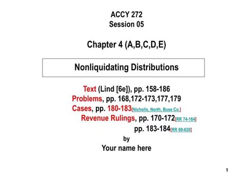 Ppt Accy Session Chapter A B C D E Nonliquidating