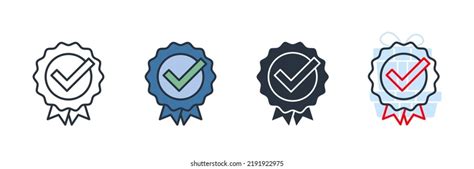 Quality Icon Logo Vector Illustration Approval Stock Vector Royalty