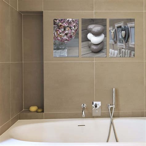 Bathroom Decor Set Of 3 Printscanvas Artbathroom By Photoforwall