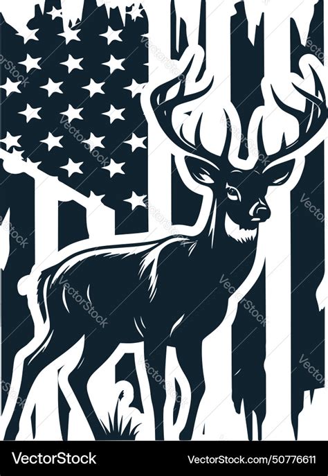 Deer Flag Svg Hunt Hunting Sv Royalty Free Vector Image