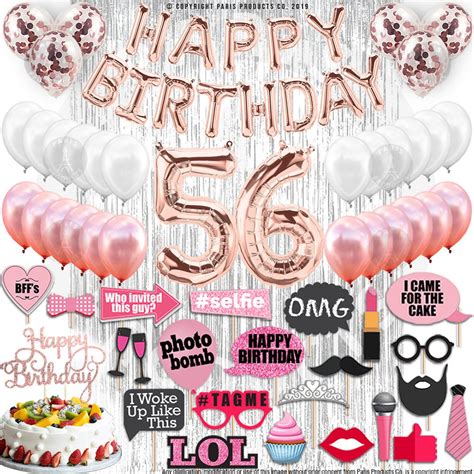 56th Birthday Decorations 56th Birthday Party Supplies Fifty - Etsy