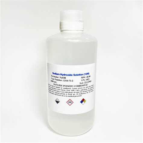 10M Sodium Hydroxide (NaOH) Solution, 1000 ML