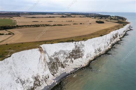 Aerial view of white cliffs, Dover, England, UK - Stock Image - F040 ...