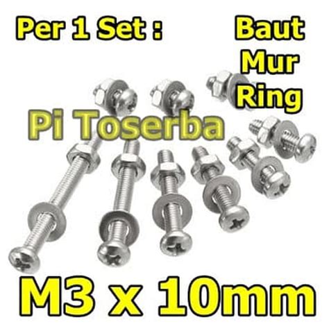 Jual Baut Mur Ring M X Mm Per Pcs Set Shopee Indonesia