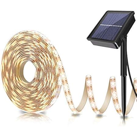 Outdoor Solar LED Strip Lights Cool White Solar Powered Flexible