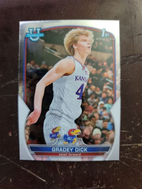 2023 Bowman University Chrome 41 Gradey Dick 1st Bowman Kansas Raptors