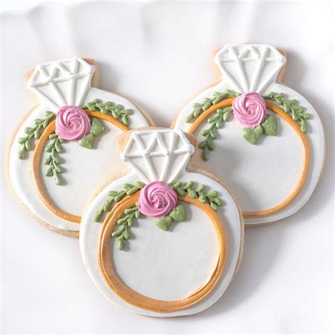 Engagement Ring Decorated Cookie Favor The Sugar Bakery