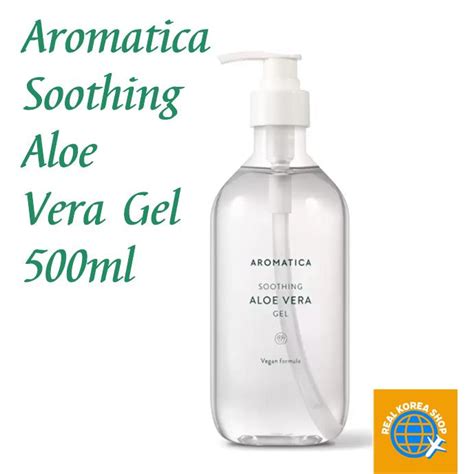 Aromatica Soothing Aloe Vera Gel 500ml Vegan Ecocert Organic Aloe Vera