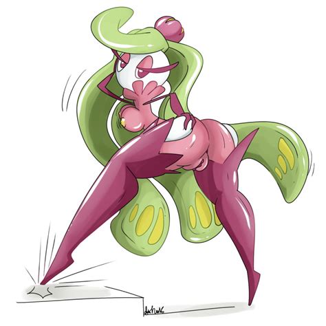 Rule 34 Anthro Ass Female Green Hair Large Breasts Long Hair