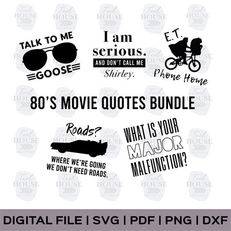 80s Movie Quotes Bundle SVG PNG PDF for T-Shirt Designs | Etsy