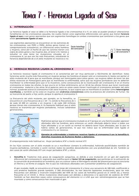 Solution Tema Herencia Ligada Al Sexo Studypool