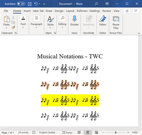 Comment insérer des notes de musique et des symboles dans Microsoft