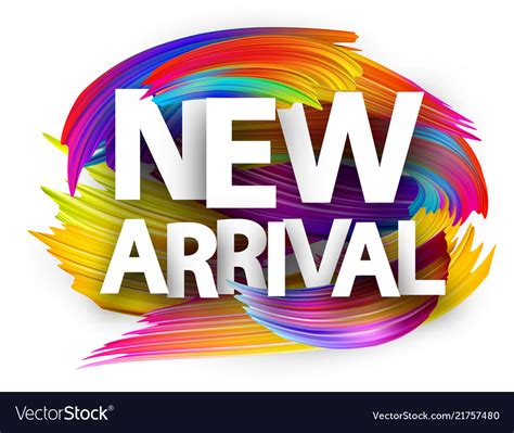 New Arrival Paper Poster With Colorful Brush Vector Image