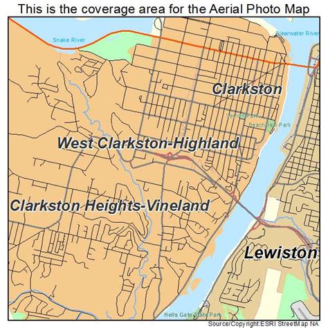 Aerial Photography Map of West Clarkston Highland, WA Washington