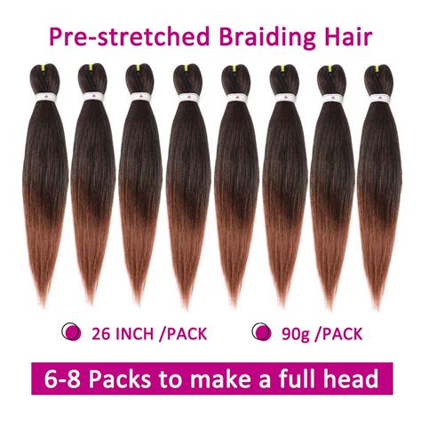 Buy Pre Stretched Braiding Hair Inch Packs Hot Water Setting Professional Box Braid Yaki